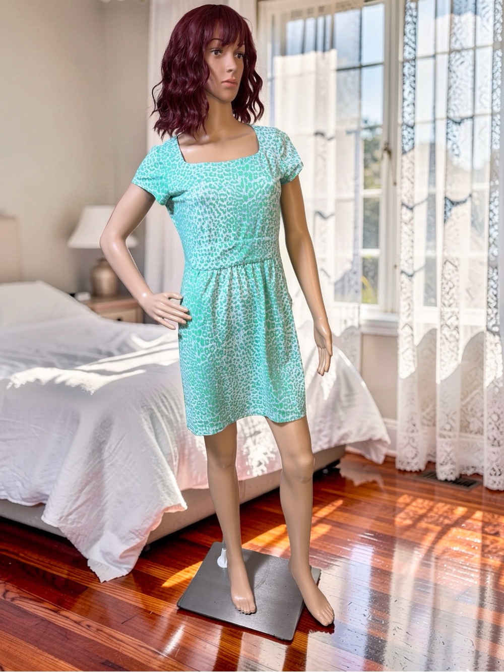 J. Mclaughlin EUC Sz S Women’s Mint Green Short Sleeve Mini Dress (0885)